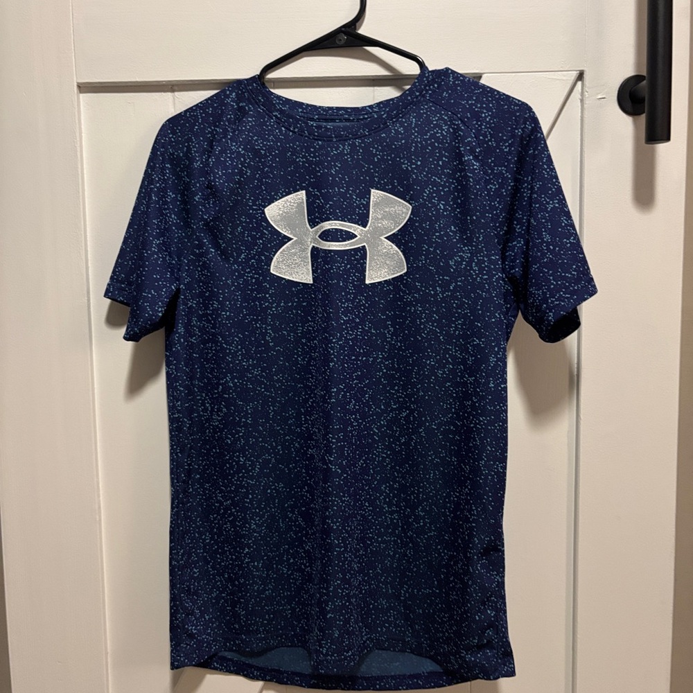 Under Armour Navy Speckled Tee with White Logo